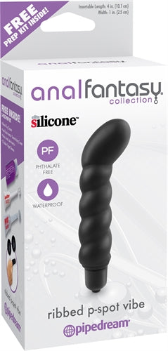Anal Fantasy Collection Ribbed P-Spot Vibe - Black PD4631-23