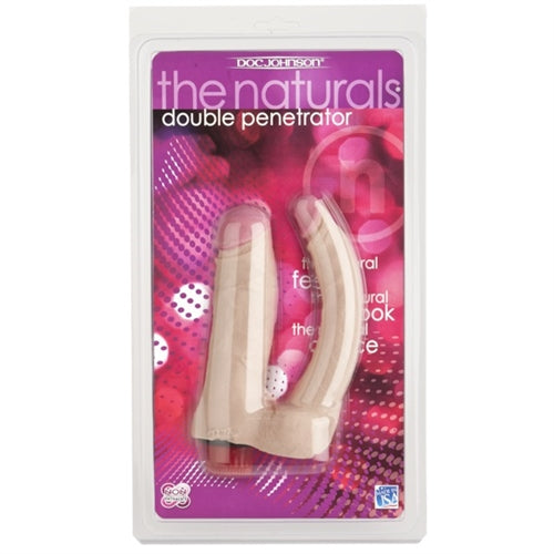 The Naturals - Vibro Double Penetrator Twist Bottom - White DJ5009-03