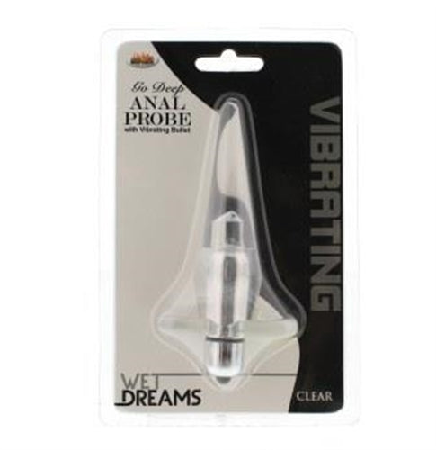 Wet Dreams Go Deep Anal Probe With Vibrating Bullet - Clear HTP2940
