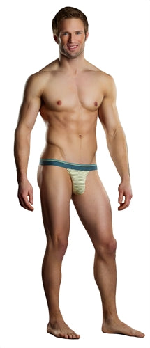 Heather Stripe Bong Micro Thong - Yellow and Grey - Large-Extra Large MP-436208YGLX