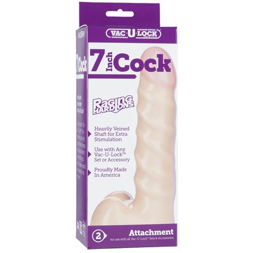 Vac-U-Lock Raging Hard-Ons 7-Inch Cock - White DJ1015-24