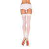 Sheer Stockings With Backseam - One Size - White LA-1101WHT