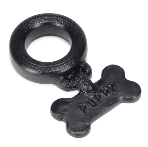 Puppy Dog Tag Cockring - Black OX-1065-BLK