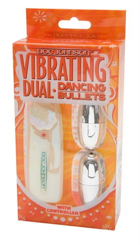 Vibrating Dual Dancing Bullets - Silver DJ1602-02