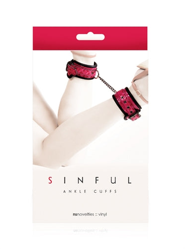 Sinful - Ankle Cuffs - Pink NSN1224-14