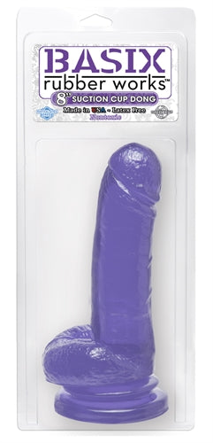 Basix 8in Suction Cup Dong Purple PD4308-12