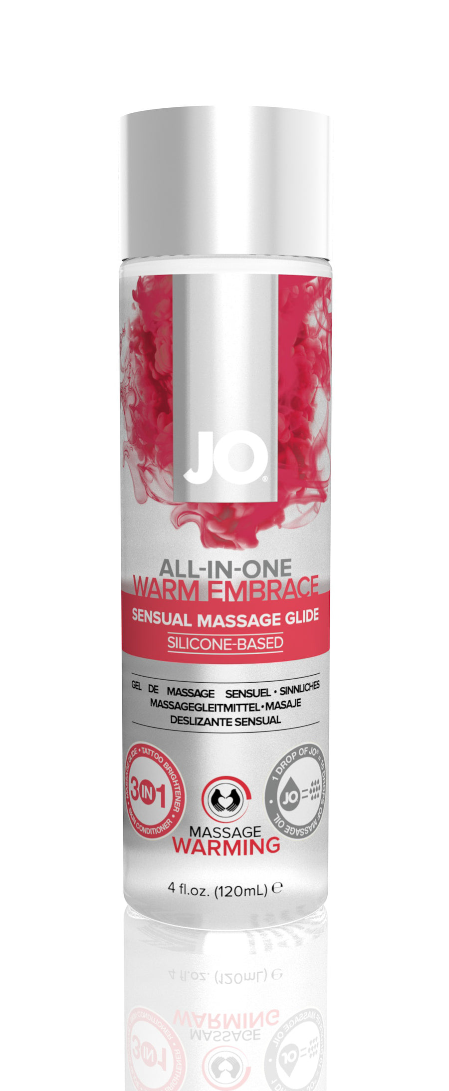 Jo All- in- One Sensual Massage Glide - Warming -  4 Fl. Oz. / 120 ml JO40062
