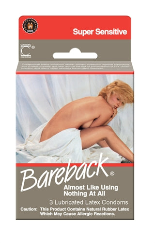 Contempo Bareback Lubricated Condoms - 3 Pack LS4505