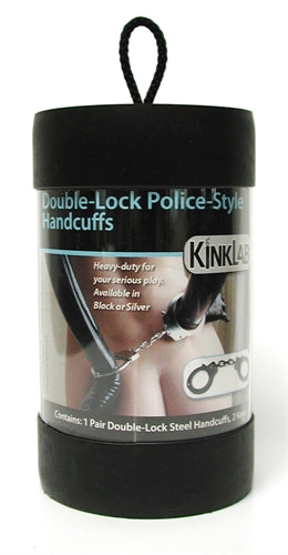 Double-Lock Police-Style Handcuffs Silver KL-062S
