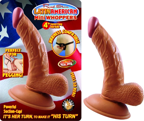 Latin American Mini Whoppers 4-Inch Curved Dong With Balls - Latin NW2390-2
