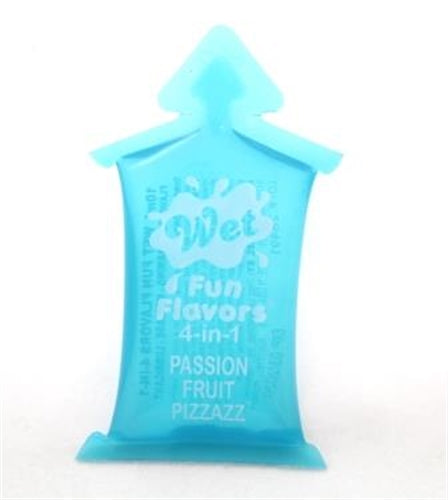 Wet Fun Flavors 4-in-1 Lube - Passion Fruit Pizzazz - 10 ml Pillow - Each WT20481