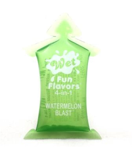 Wet Fun Flavors 4-in-1 Lube - Watermelon Blast - 10 ml Pillow - Each WT20489