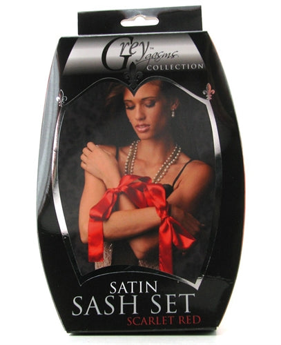 Satin Sash Set Scarlet Red GG-AC976