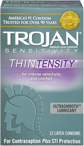 Trojan Sensitivity Thintensity Lubricated Condoms - 12 Pack TJ92673