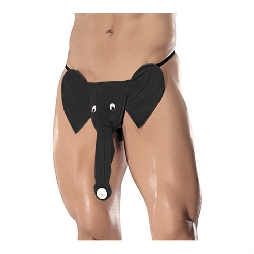 Squeaker Elephant G-String - Black - One Size MP-PAK708BK1