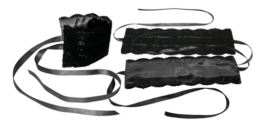 Satin and Lace Lovers Kit - Black SS350-03