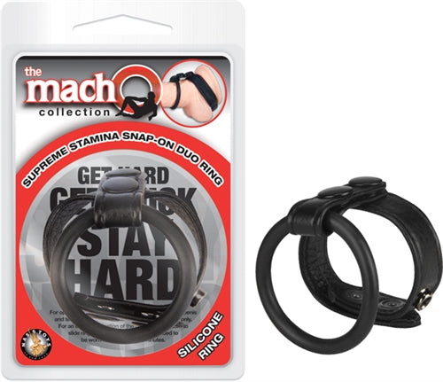 The Macho Collection Supreme Stamina Snap-on Duo Ring - Black NW2474