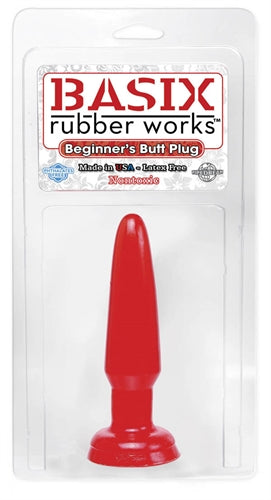 Basix 3.5in Beginners Butt Plug Red PD4267-15