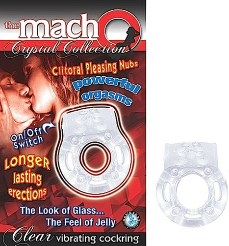 The Macho Crystal Collection Vibrating Cockring - Clear NW2369