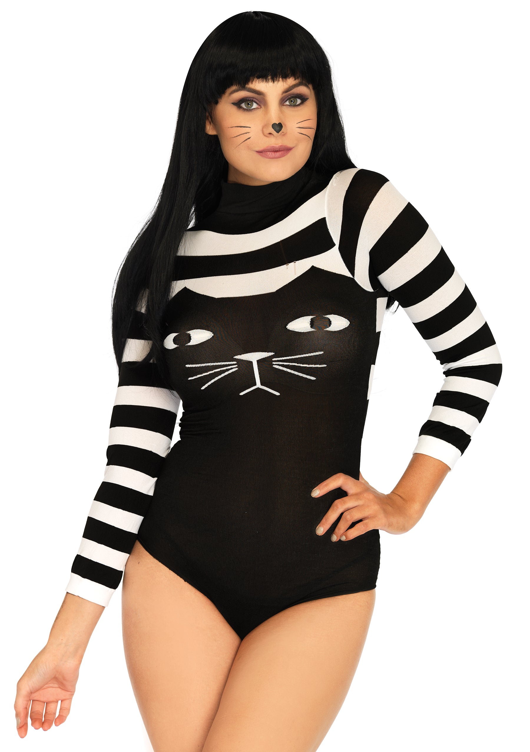 Striped Cat Bodysuit - One Size LA-89204