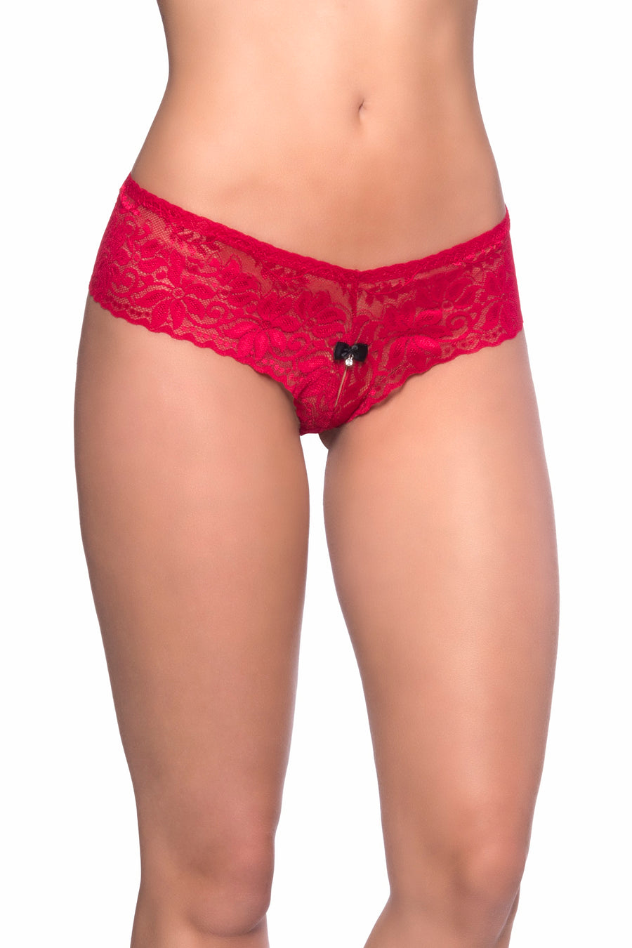 Crotchless Lace Tanga - Red - Small/ Medium OH-6244-RDSM