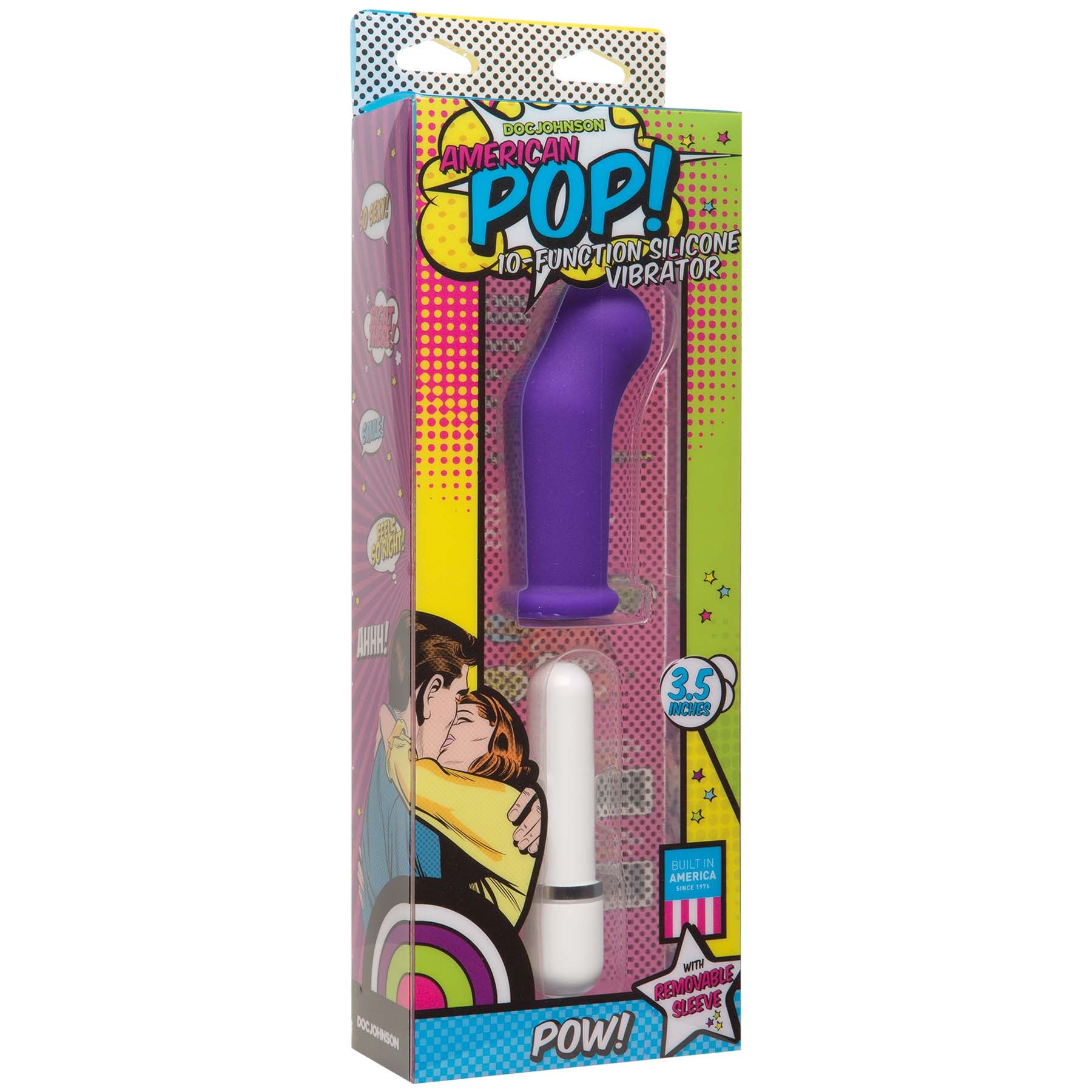 American Pop! Pow! 10 Function Silicone Vibrator - Purple DJ0500-23-BX