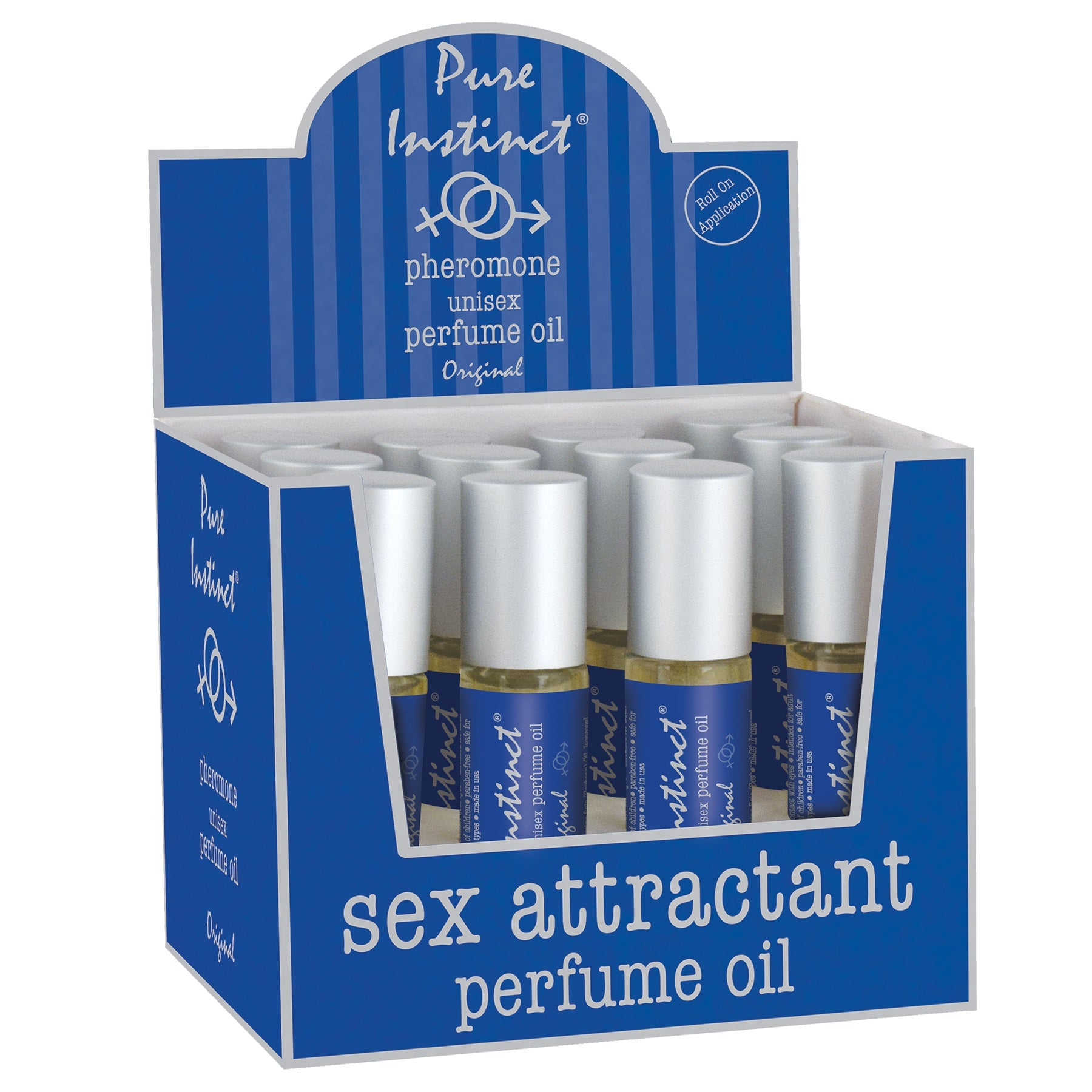 Pure Instinct Pheromone Unisex Perfume Oil -  0.34 Fl. Oz. Roll-on Cologne - 12 Count Display JEL4000-12