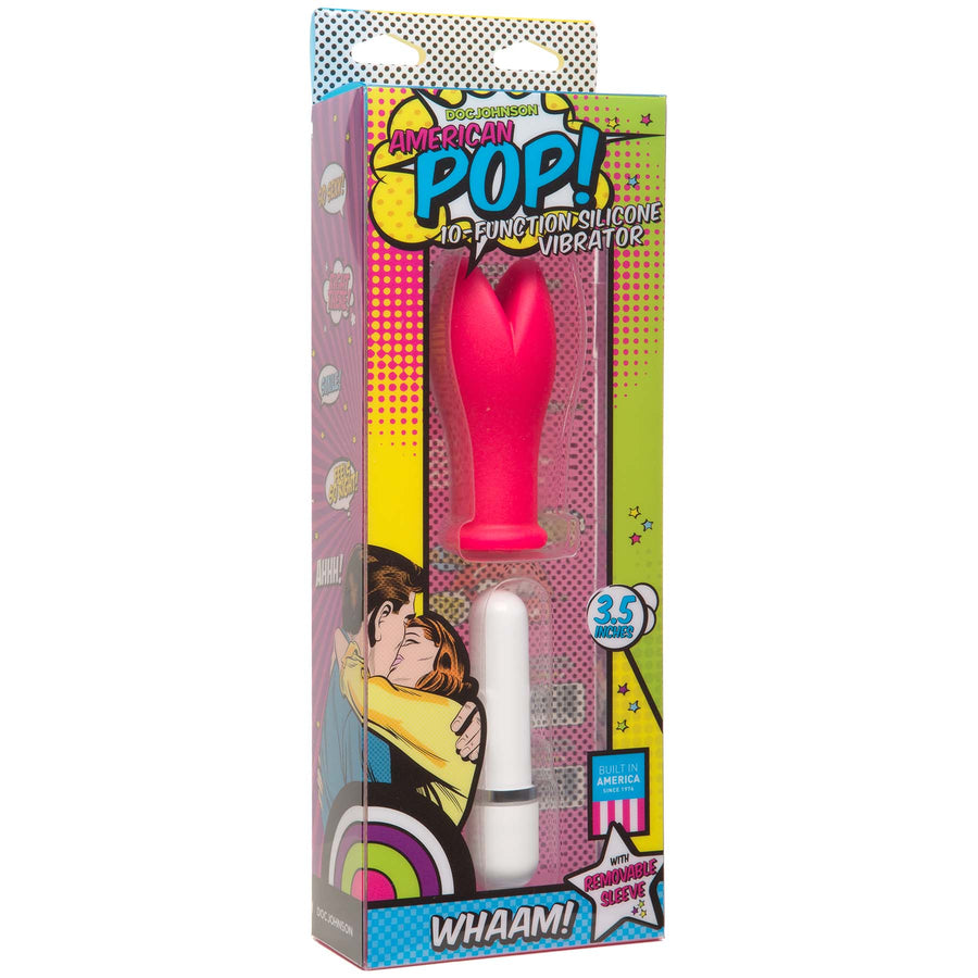 American Pop! Whaam! 10 Function Silicone Vibrator - Pink DJ0500-36-BX