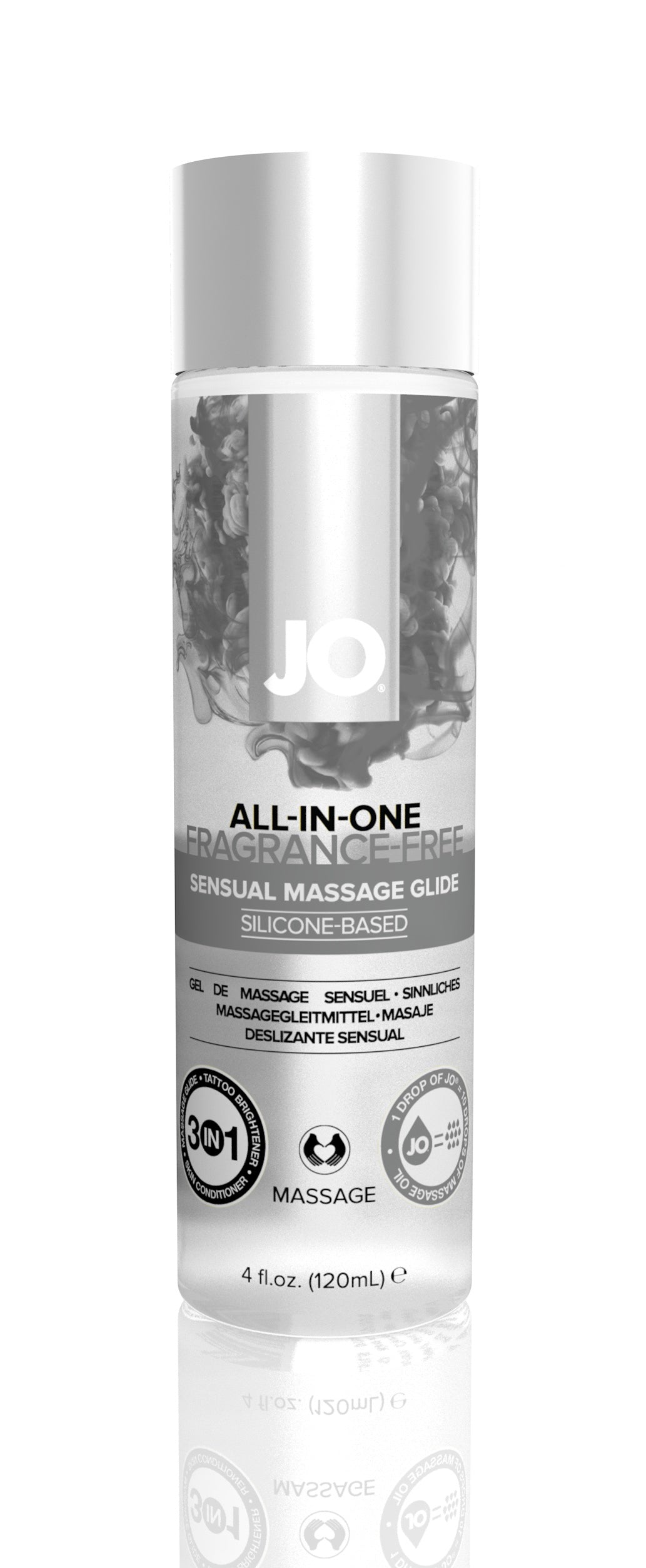Jo All-in-One Fragrance-Free Sensual Massage Glide - 4 Fl. Oz. / 120 ml JO40023