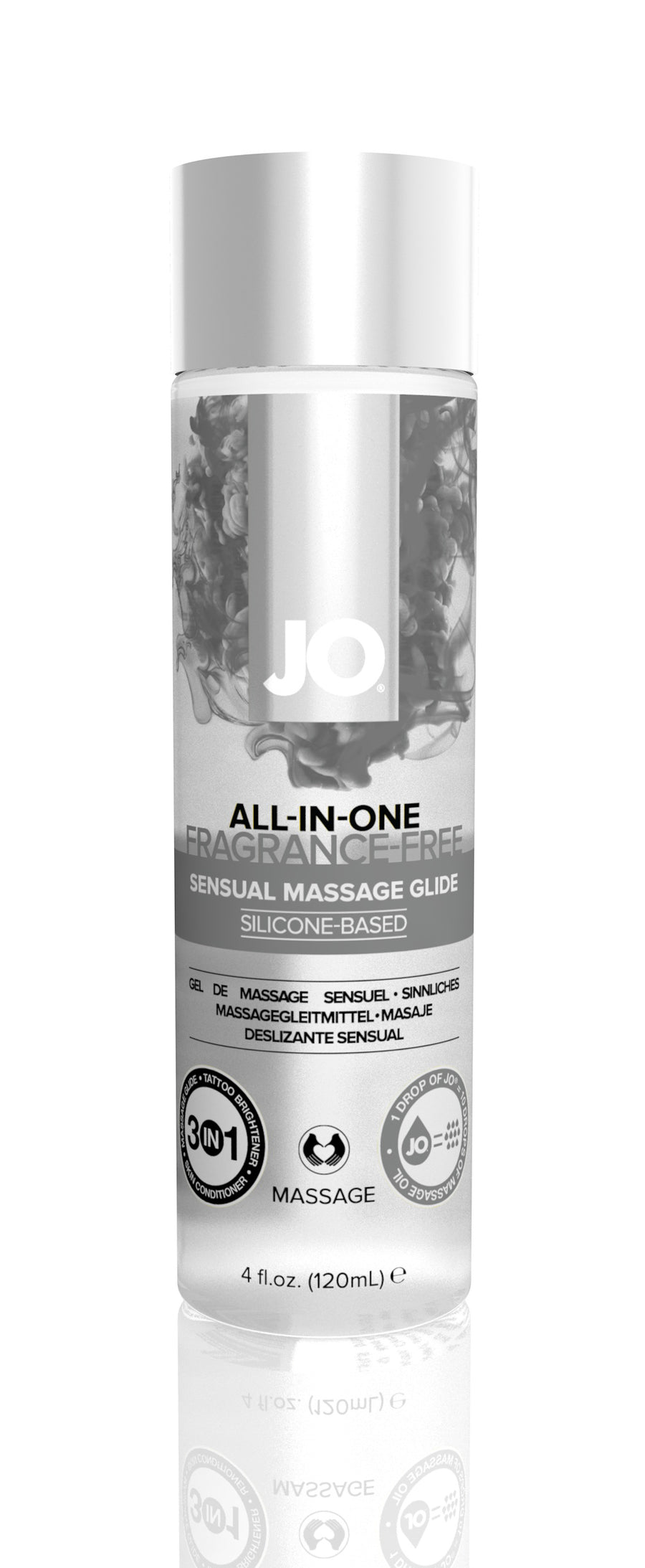 Jo All-in-One Fragrance-Free Sensual Massage Glide - 4 Fl. Oz. / 120 ml JO40023