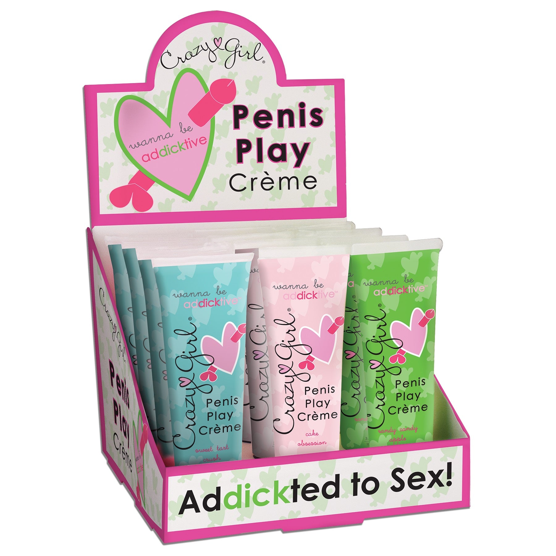 Crazy Girl Addicktive Penis Play Creme - 12  Count Assorted Display CE7100-99