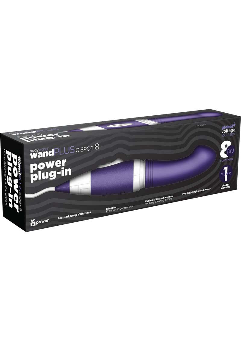 Bodywand Wand Plus G-Spot G8 Power Plug-in Silicone Vibe - Purple X-BW140