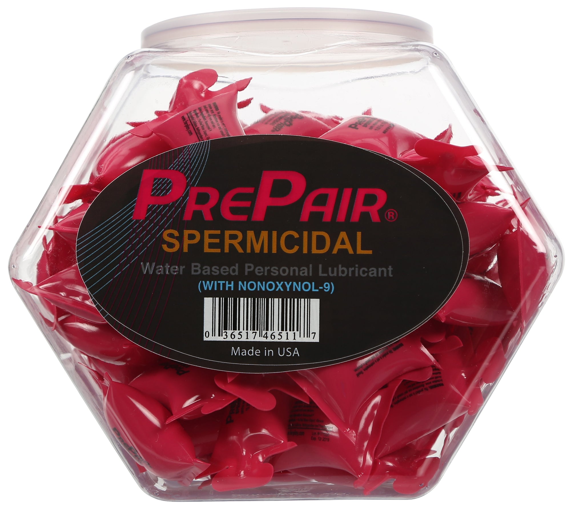 Prepair Spermicidal Water Based Personal Lubricant - 0.5 Fl. Oz. - 36 Count Fishbowl FP-2018