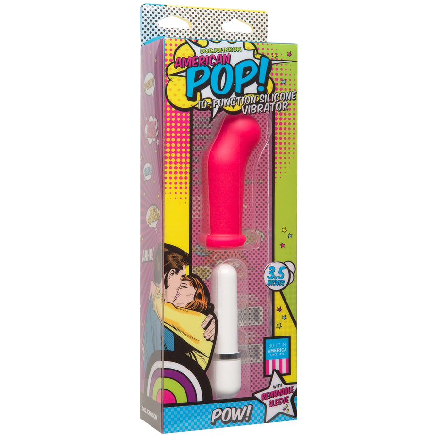 American Pop! Pow! 10 Function Silicone Vibrator - Pink DJ0500-22-BX