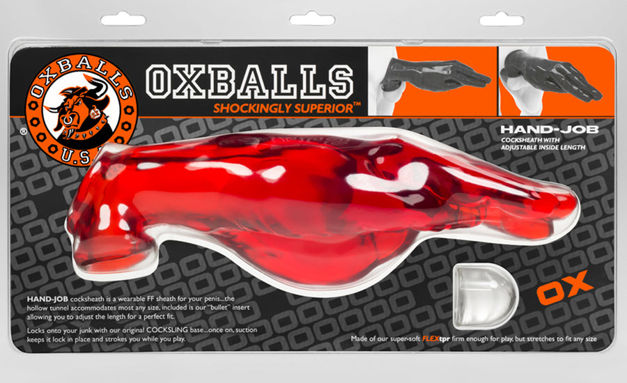 Hand-Job Cocksheath - Clear Red OX-3000-RBY