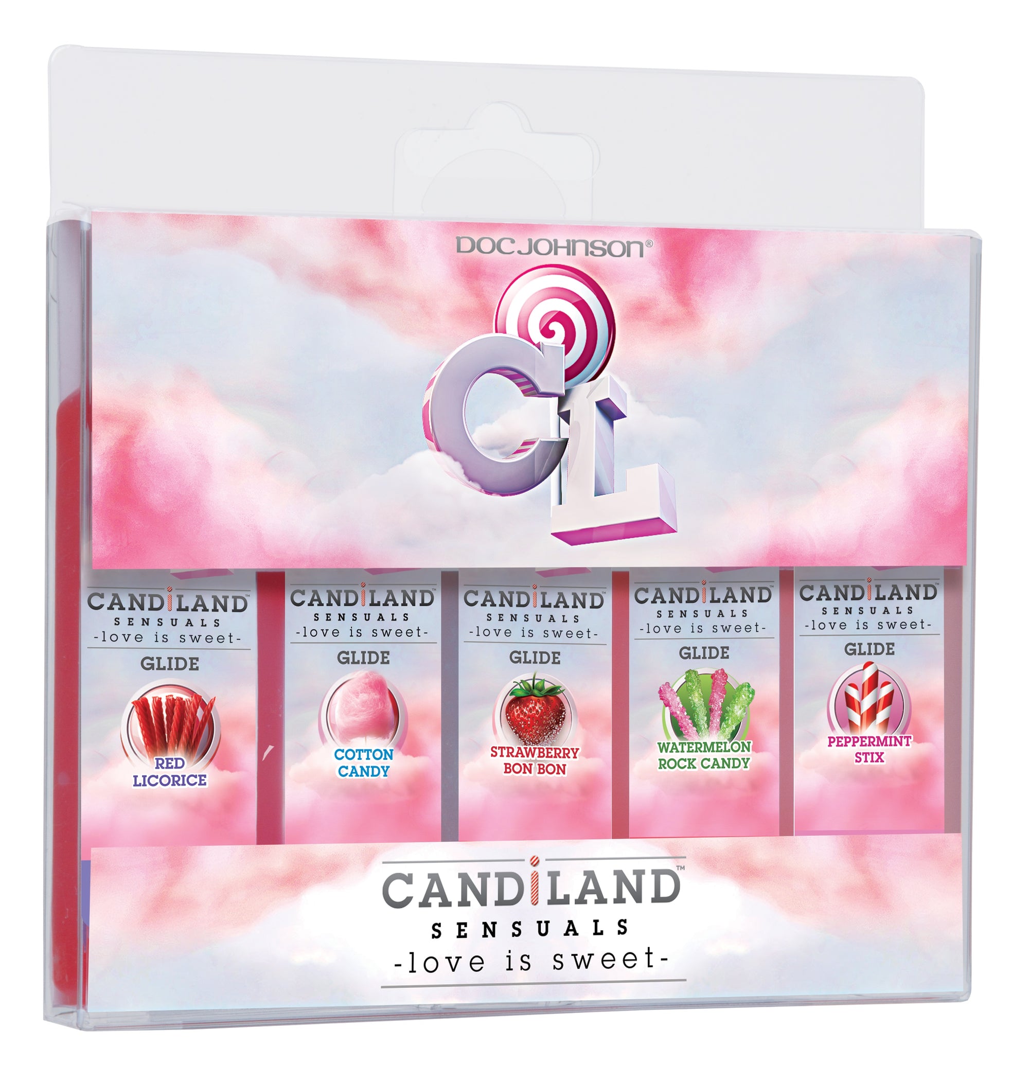 Candiland Sensuals Glide - 5 Pack - Assorted 1 Fl. Oz. Bottles DJ4200-90