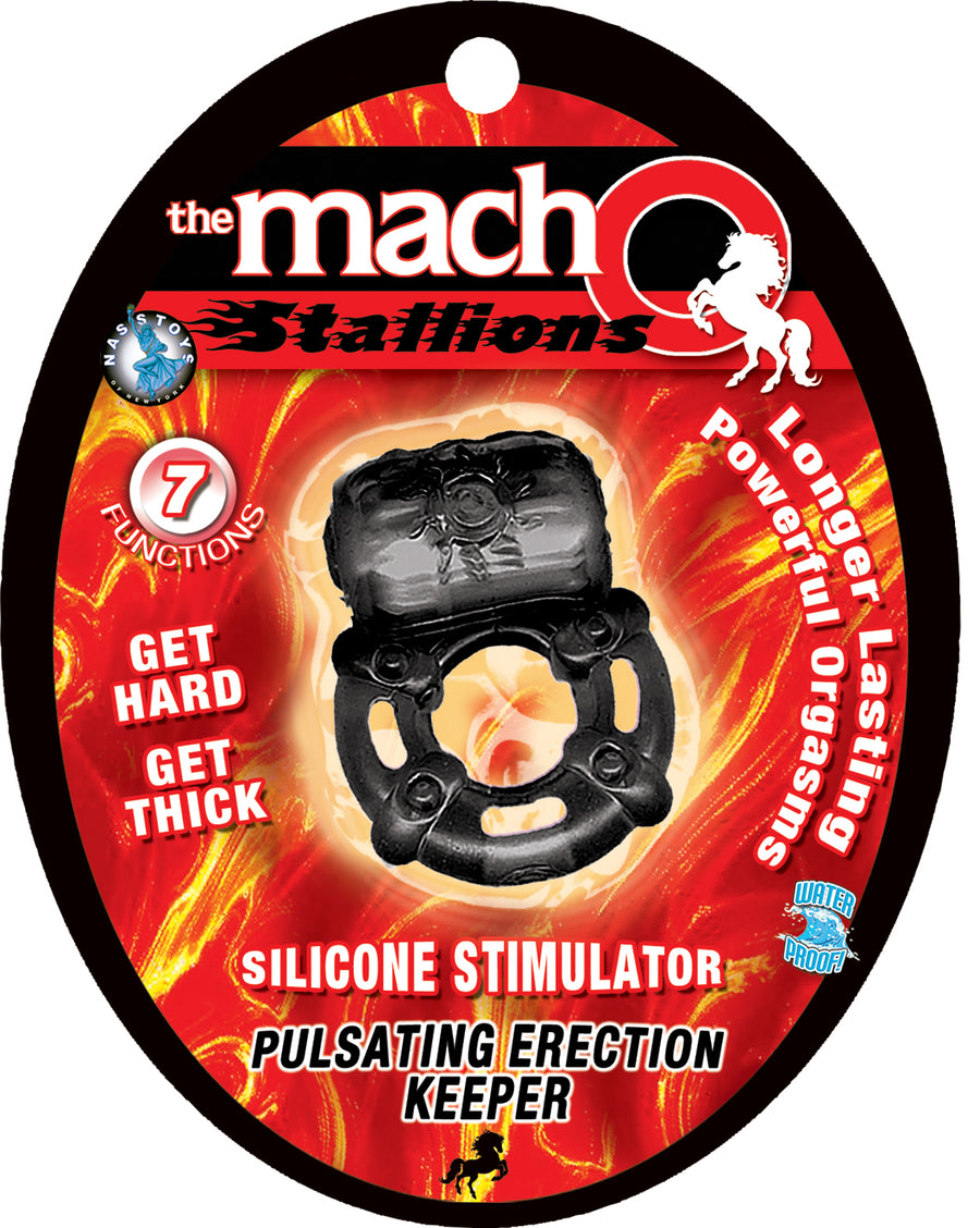 The Macho Stallions Pulsating Erection Keeper - Black NW2188