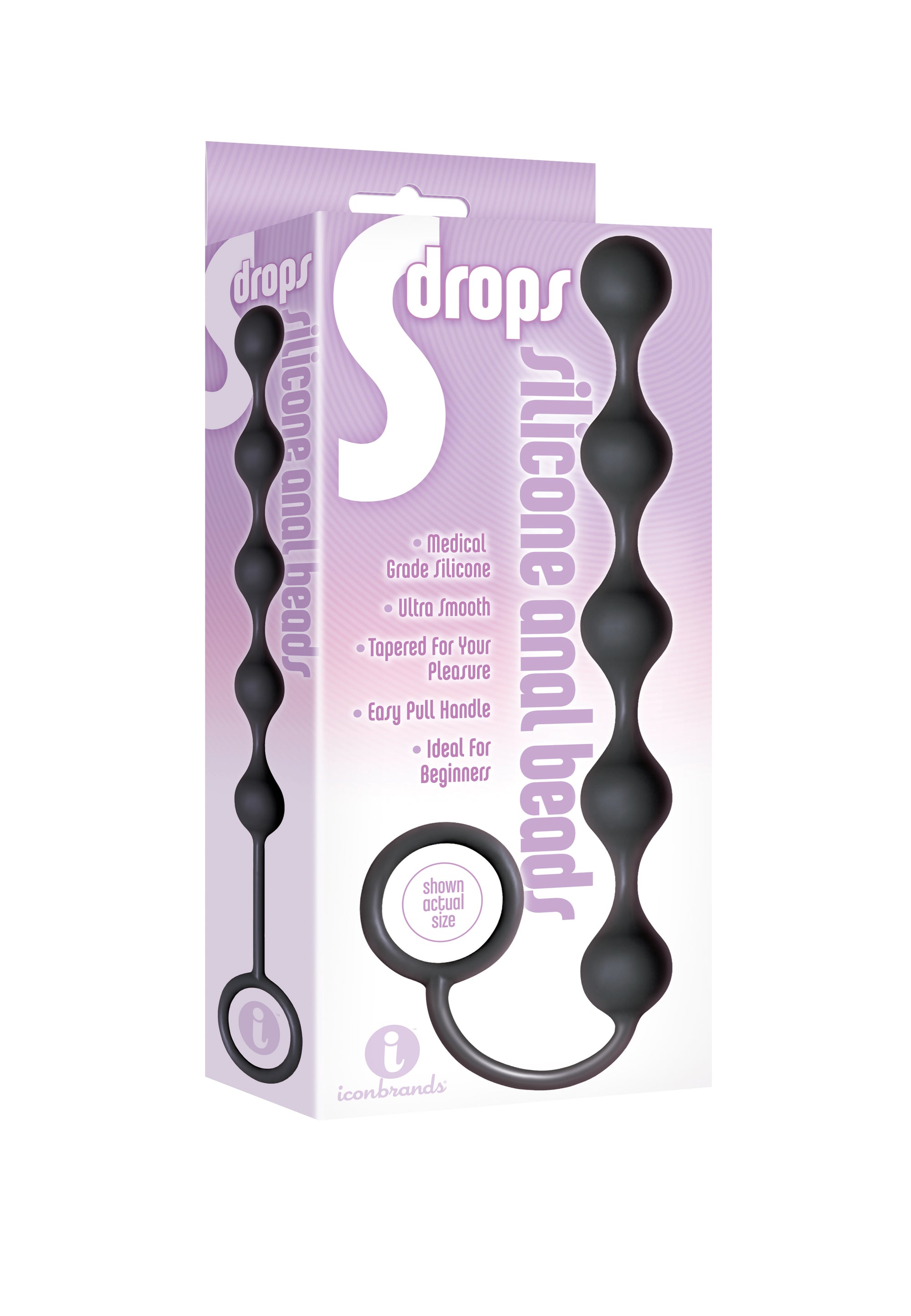 The 9's S - Drops Silicone Anal Beads - Black ICB2315-2