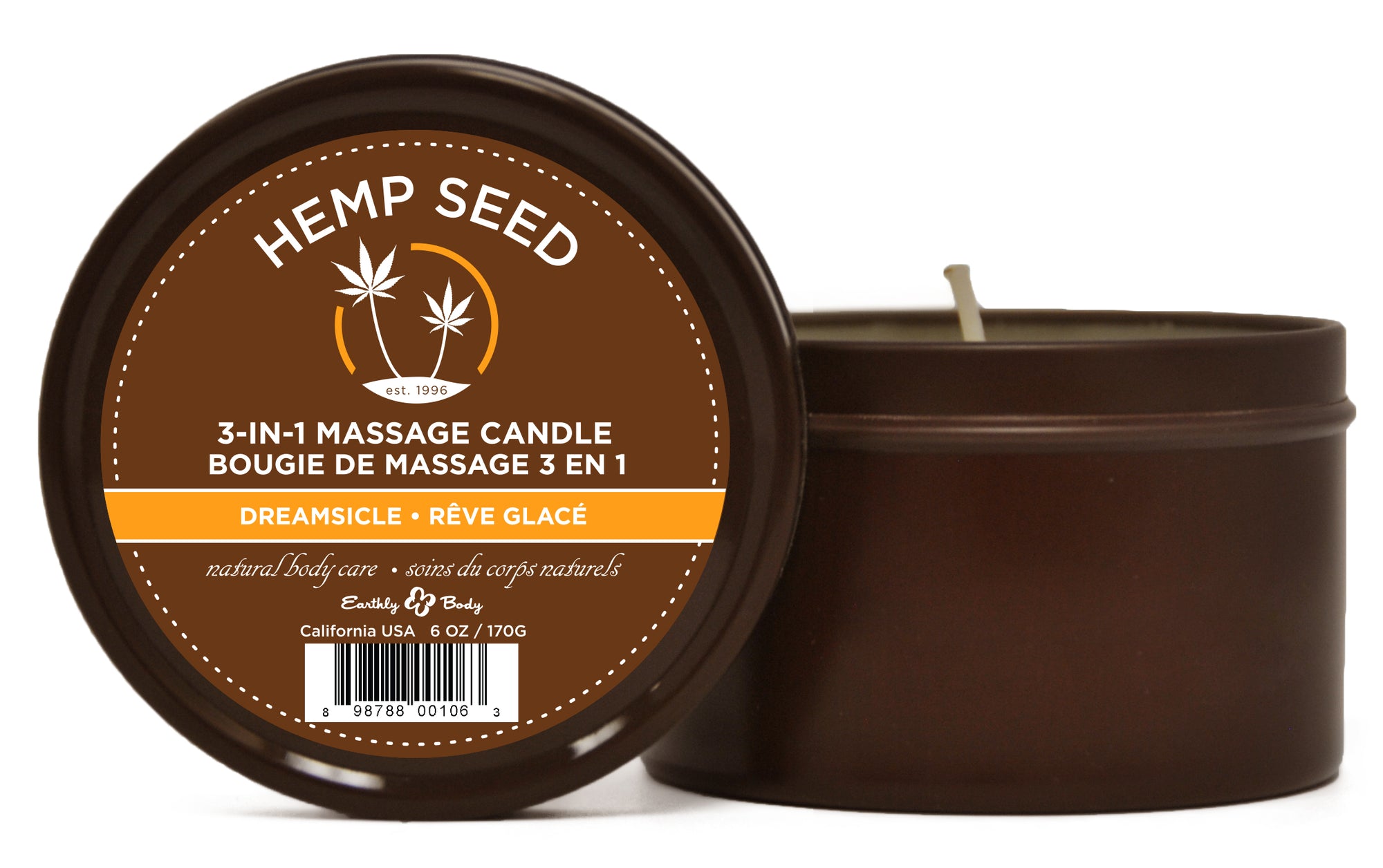 Dreamsicle Suntouched Candle With Hemp - 6 Oz. EB-HSC006