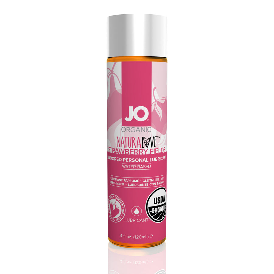 Jo Naturalove USDA Certified Organic Flavored Lubricant - Strawberry - 4 F. Oz./ 120 ml JO44002