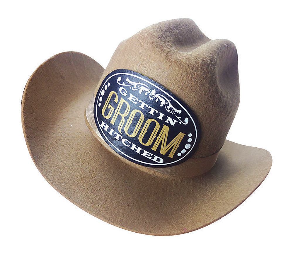 Gettin' Hitched Clip-on Cowboy Groom Party Hat LG-NVC058