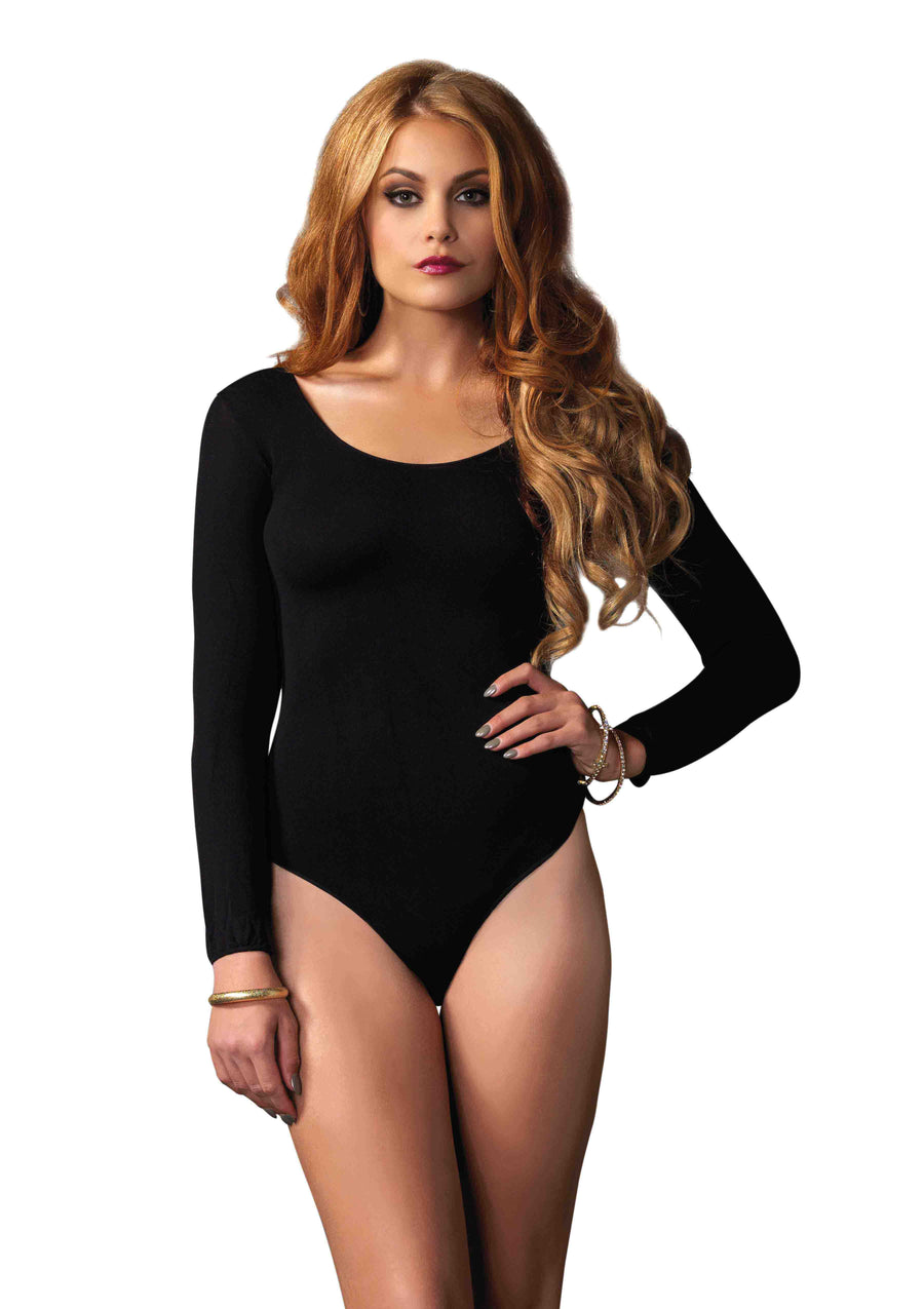 Opaque Bodysuit - Black - One Size LA-8578BLK