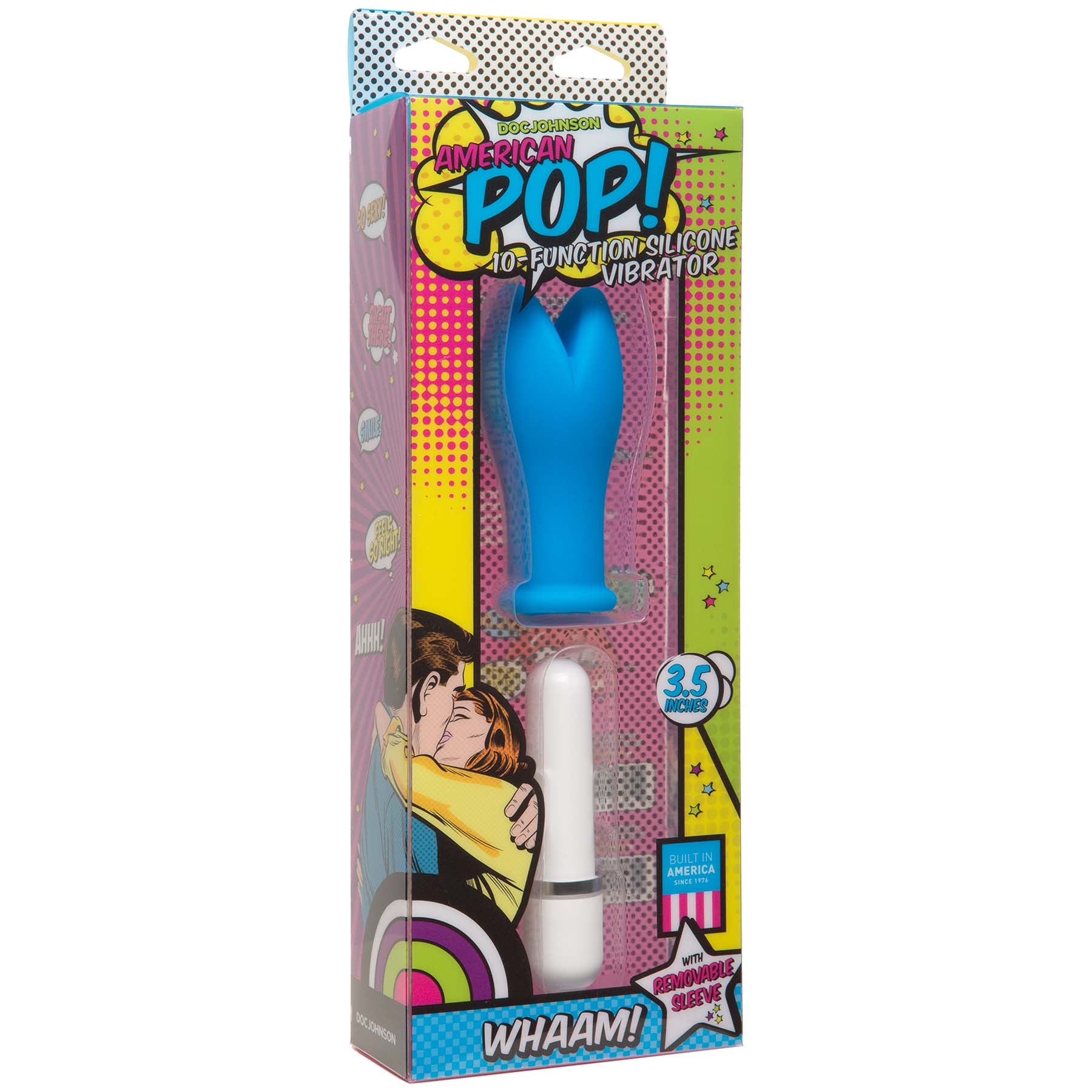 American Pop! Whaam! 10 Function Silicone Vibrator - Blue DJ0500-38-BX
