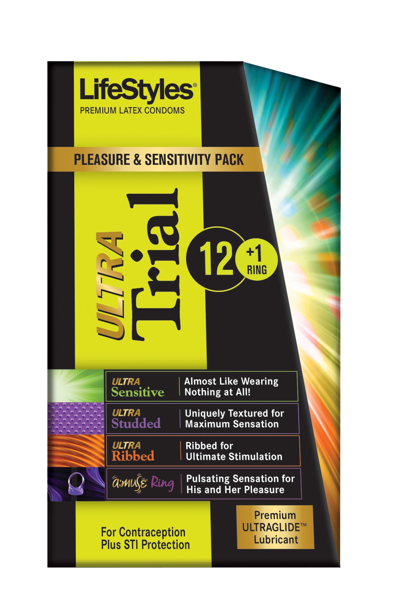 Lifestyles Ultra Trial 12 Condoms Plus 1 Vibrating Ring LS0941