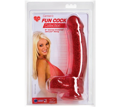 Tlc Carmens Fun Cock 8-Inch Jel-Lee - Red Glitter Ts1484066 TS1003041