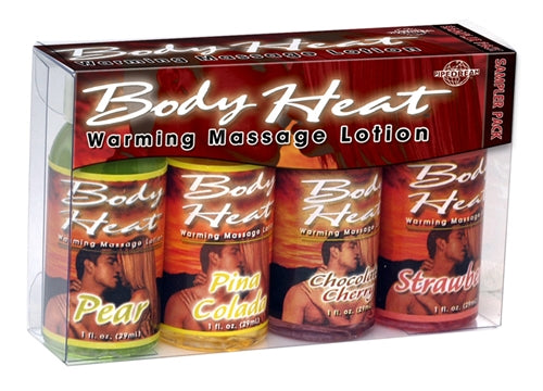 Body Heat Warming Massage Lotion - 4 Pack Sampler - 1 Fl. Oz. Bottles PD9735-04