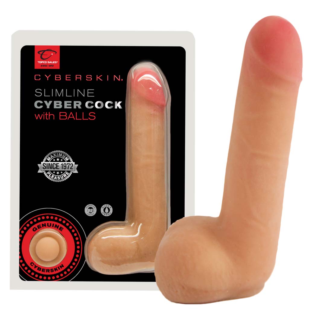 Cyberskin Slimline Cyber Cock With Balls - Light TS1004386