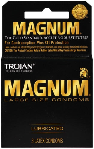 Trojan Magnum Large Size Lubricated - 3 Pack TJ64203