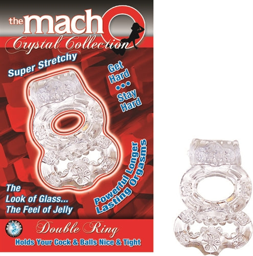 The Macho Crystal Collection Double Ring Clear NW2239