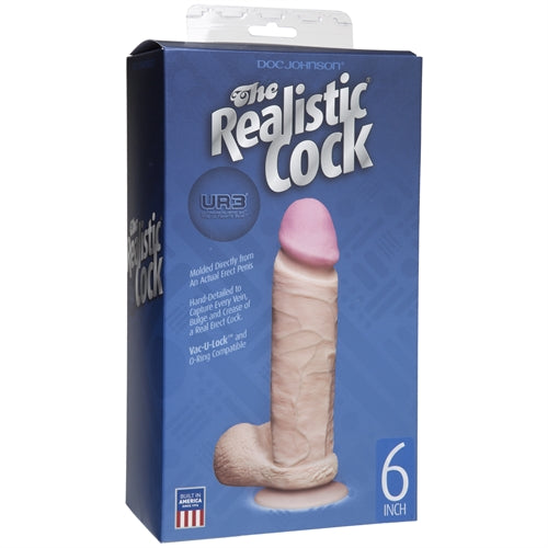 The Realistic Cock Ur3 6-Inch White DJ0276-01